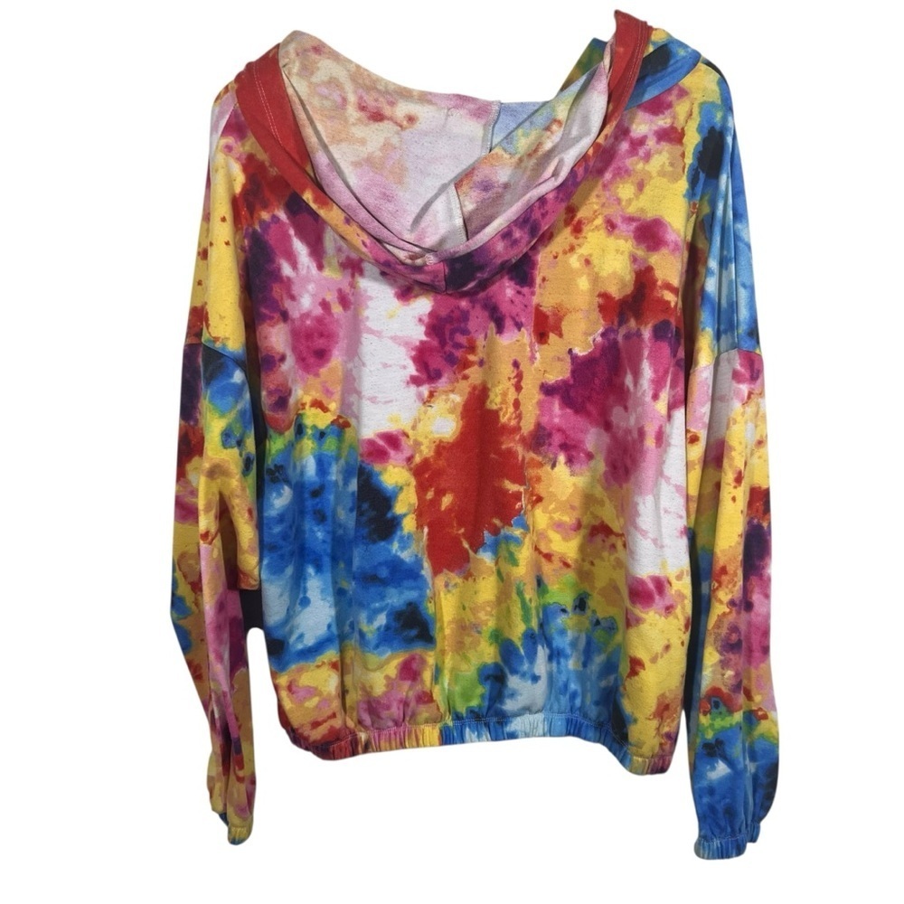 Paper & Tea Cropped Tie Dye Hoodie Top Size 2X - Picture 2 of 3